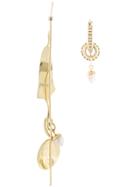Ellery Asymmetric Pearl Earrings - Gold