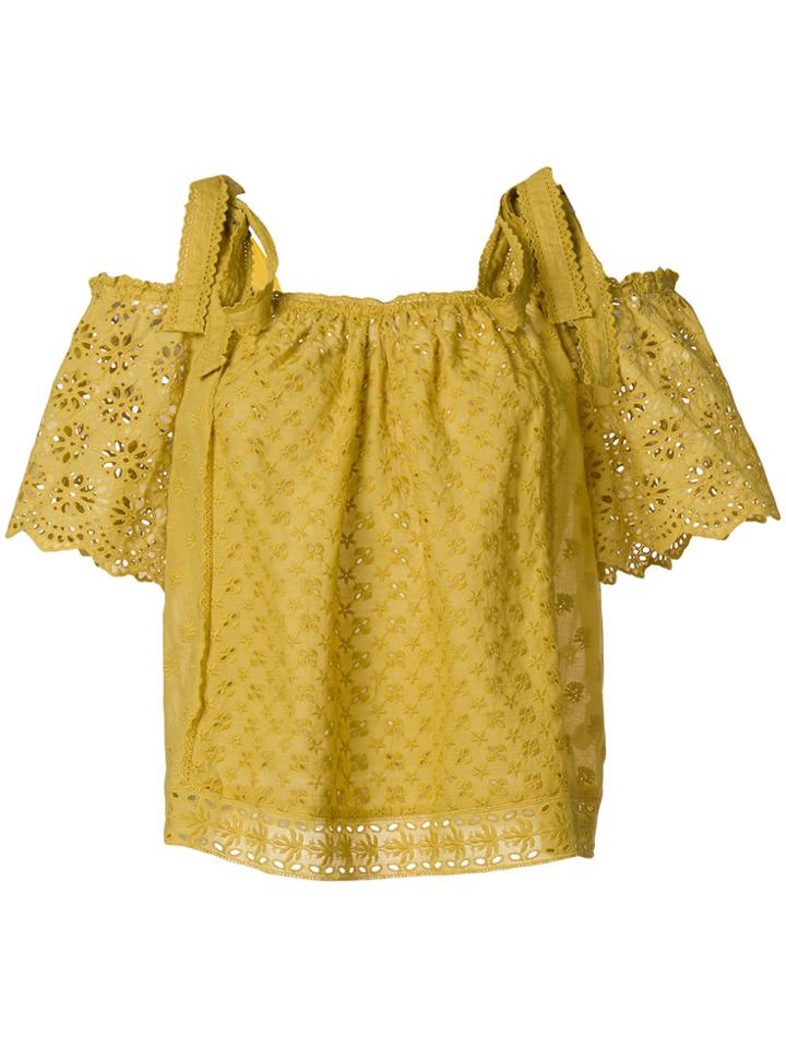 Ulla Johnson Cold Shoulders Blouse - Yellow & Orange