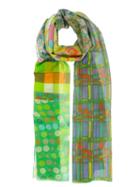 Pierre-louis Mascia Printed Scarf, Adult Unisex, Green, Silk/cotton