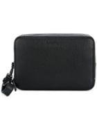 Salvatore Ferragamo Embossed Pattern Clutch, Men's, Black