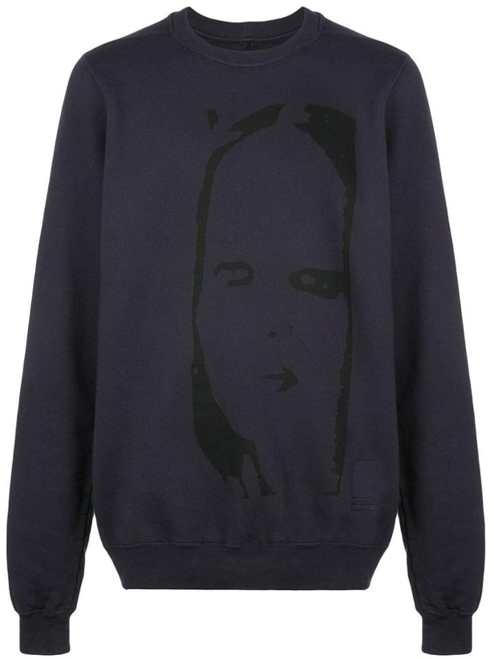 Rick Owens Drkshdw Face Print Sweatshirt - Blue