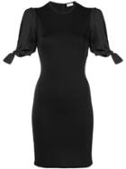 Red Valentino Tied Sleeves Fitted Dress - Black