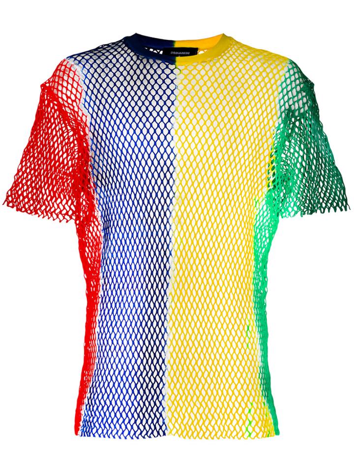 Dsquared2 Colour Block Mesh T-shirt - Multicolour