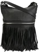 Diesel Black Gold Studded Fringe Shoulder Bag