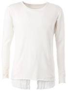 Greg Lauren Layered Sweatshirt, Men's, Size: 2, White, Cotton