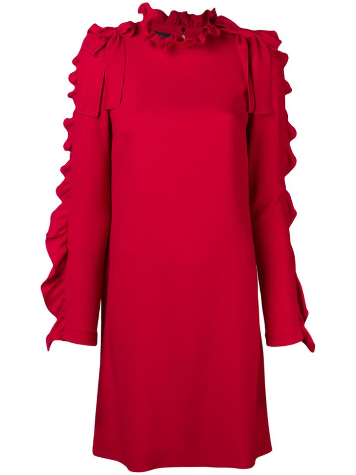 Giambattista Valli Frill Trim Shift Dress - Red