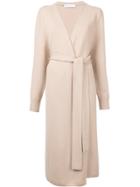 Ryan Roche Cashmere Long Belted Cardigan - Brown