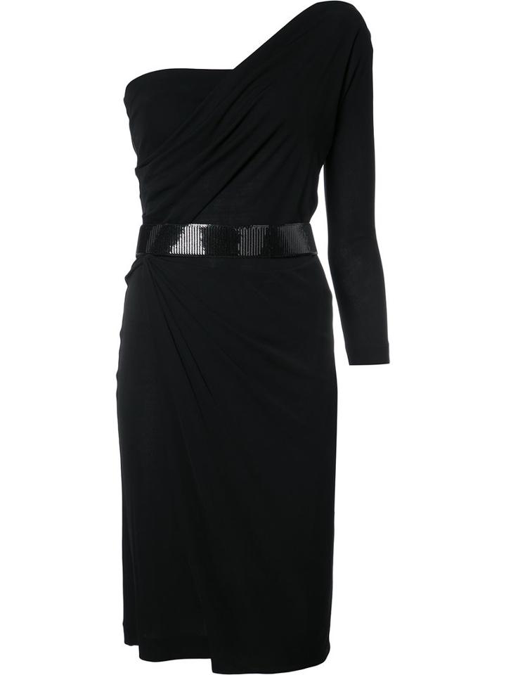 Dsquared2 - One Shoulder Asymmetric Dress - Women - Cotton/viscose - L, Black, Cotton/viscose