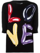 Love Moschino Intarsia Logo Jumper, Women's, Size: 44, Black, Cotton
