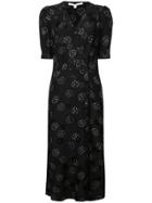 Veronica Beard Floral Silk Dress - Black