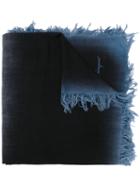 Salvatore Ferragamo Fringed Scarf, Women's, Blue, Wool