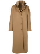 Ermanno Scervino Single Breasted Long Coat - Brown