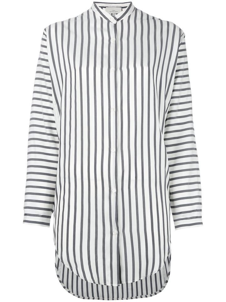 Studio Nicholson Striped Tunic Shirt, Women's, Size: 0, Grey, Silk