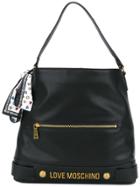 Love Moschino Logo Plaque Tote - Black