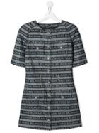 Balmain Kids Logo Print Dress - Blue