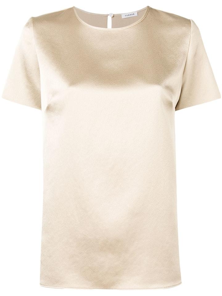P.a.r.o.s.h. Satin T-shirt Blouse - Neutrals
