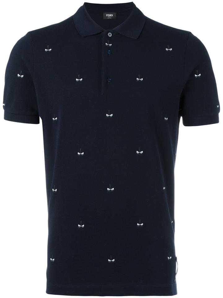 Fendi Bag Bugs Polo Shirt - Blue