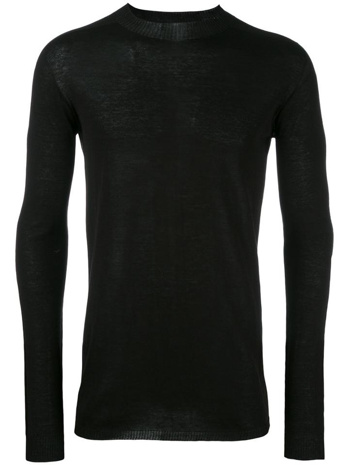Rick Owens Crew Neck Jumper, Men's, Size: Medium, Black, Cotton