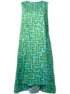 Ultràchic Labyrinth Print Dress, Women's, Size: 40, Green, Cotton/spandex/elastane