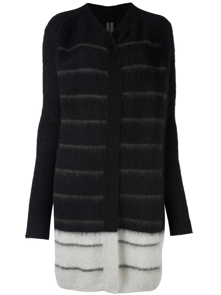 Rick Owens Striped Cardigan, Women's, Size: Large, Nude/neutrals, Nylon/mohair/wool
