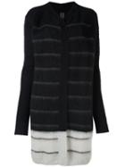 Rick Owens Striped Cardigan, Women's, Size: Large, Nude/neutrals, Nylon/mohair/wool