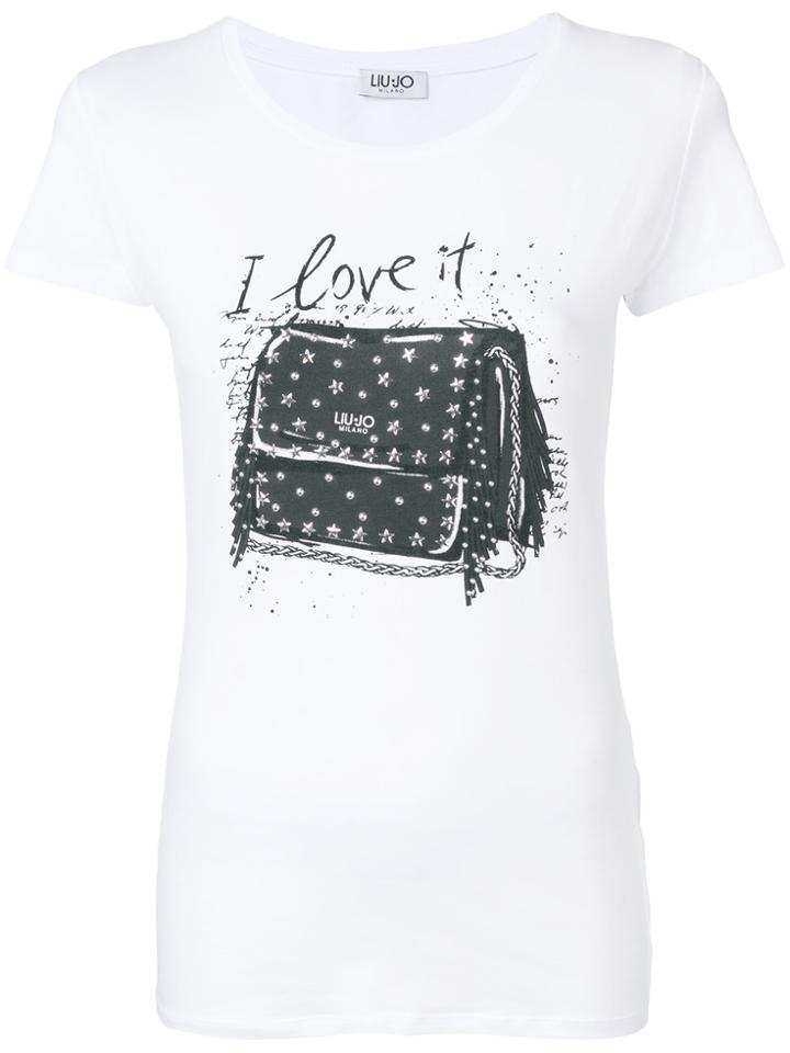 Liu Jo Embellished Bag Print T-shirt - White