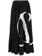 Valentino Vlogo Pleated Skirt - Black