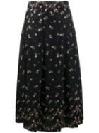 Philosophy Di Lorenzo Serafini Floral Print Pleated Skirt, Women's, Size: 46, Black, Rayon