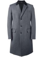 Rag & Bone Single Breasted Coat, Men's, Size: Large, Black, Wool/polyester/acrylic/cotton