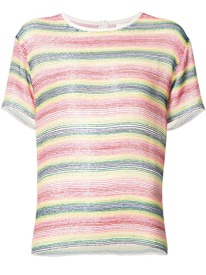 Ashish - Beaded Striped T-shirt - Women - Silk/cotton - S, Women's, Silk/cotton