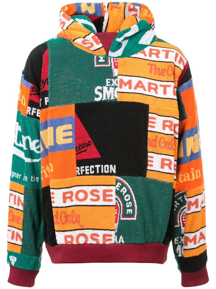 Martine Rose Patchwork Fleece Hoodie - Green