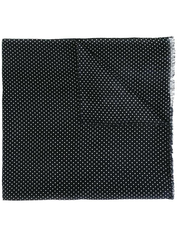 Ermenegildo Zegna Polka Dot Scarf, Men's, Blue, Wool/cashmere/silk