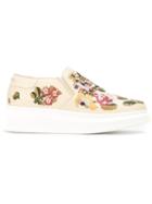 Alexander Mcqueen Extended Sole Floral Embroidered Sneakers