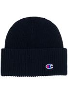 Champion Cable Knit Logo Beanie - Blue