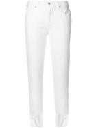 Acynetic Cropped Frayed-hem Jeans - White