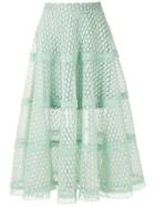 Olympiah Lamier Lace Midi Skirt - Green