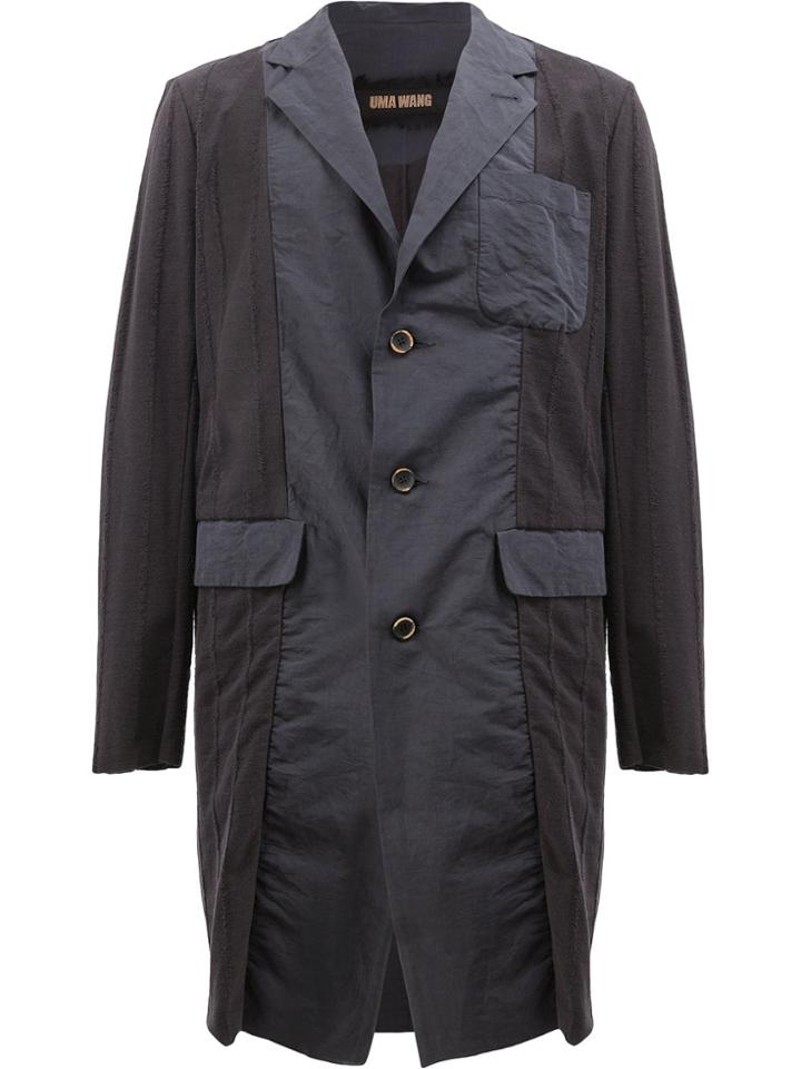 Uma Wang Single Breasted Coat - Blue