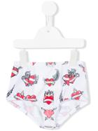 Caroline Bosmans - Print Bikini Bottom - Kids - Polyester/spandex/elastane - 4 Yrs, White