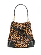 Michael Michael Kors Leopard Print Bucket Bag - Brown