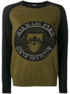 Balmain Logo Knit Sweater - Green