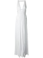 Jay Ahr V-neck Sleeveless Long Dress, Women's, Size: 36, White, Rayon