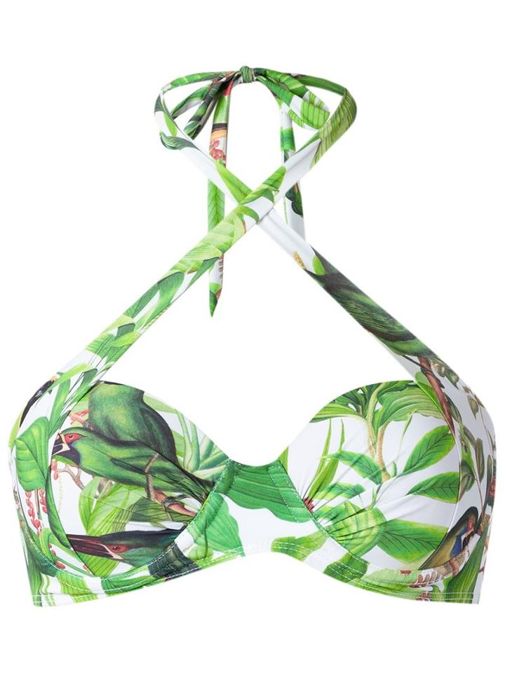 Blue Man - Printed Bikini Top - Women - Lyocell - Gg, Green, Lyocell