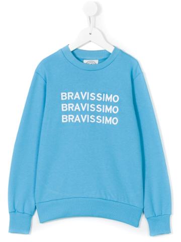 10x10 An Italian Theory Kids - Bravissimo Print Sweatshirt - Kids - Cotton - 2 Yrs, Blue