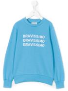 10x10 An Italian Theory Kids - Bravissimo Print Sweatshirt - Kids - Cotton - 2 Yrs, Blue