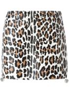 Drome Leopard Print Short Skirt, Women's, Size: Small, Nude/neutrals, Cupro/calf Hair/bos Taurus