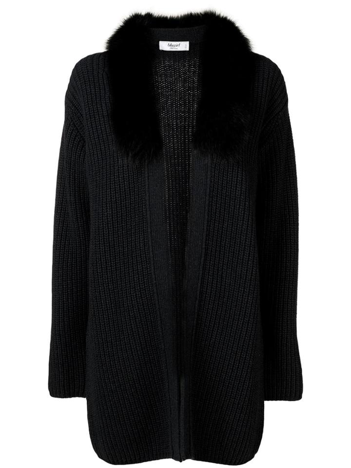 Blugirl Fox Fur-trimmed Cardigan - Black