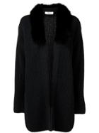 Blugirl Fox Fur-trimmed Cardigan - Black