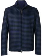Canali Checked Zip Jacket - Blue