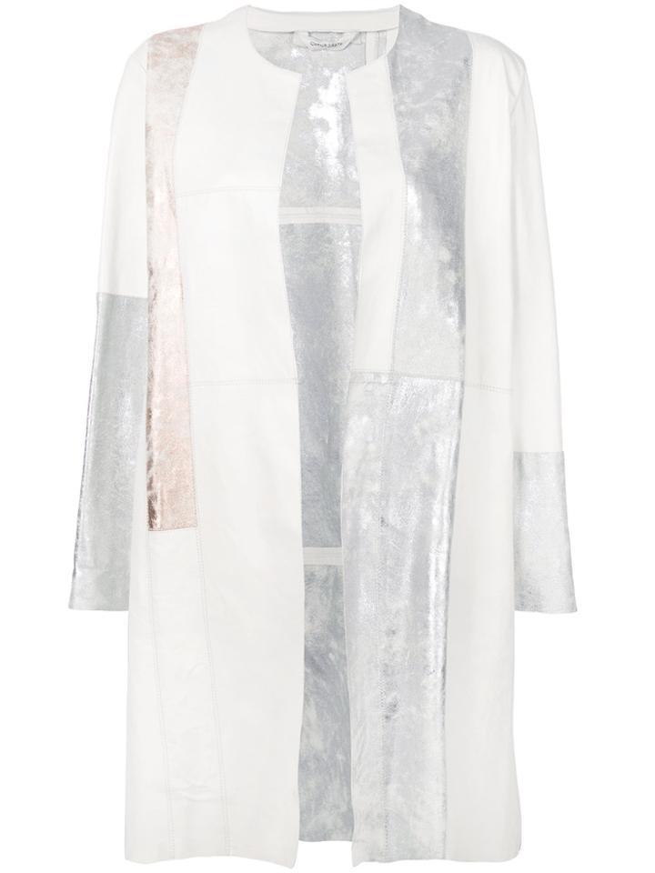Giorgio Brato Patchwork Open Front Coat - White