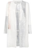 Giorgio Brato Patchwork Open Front Coat - White